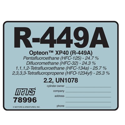 R-449A REFRIG I.D. LABELS 10PK