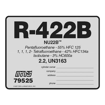 R-422B REFRIG I.D. LABELS 10PK