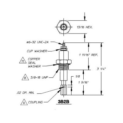 PROBE HOLDER 5/8-18UNF 3.25 LONG